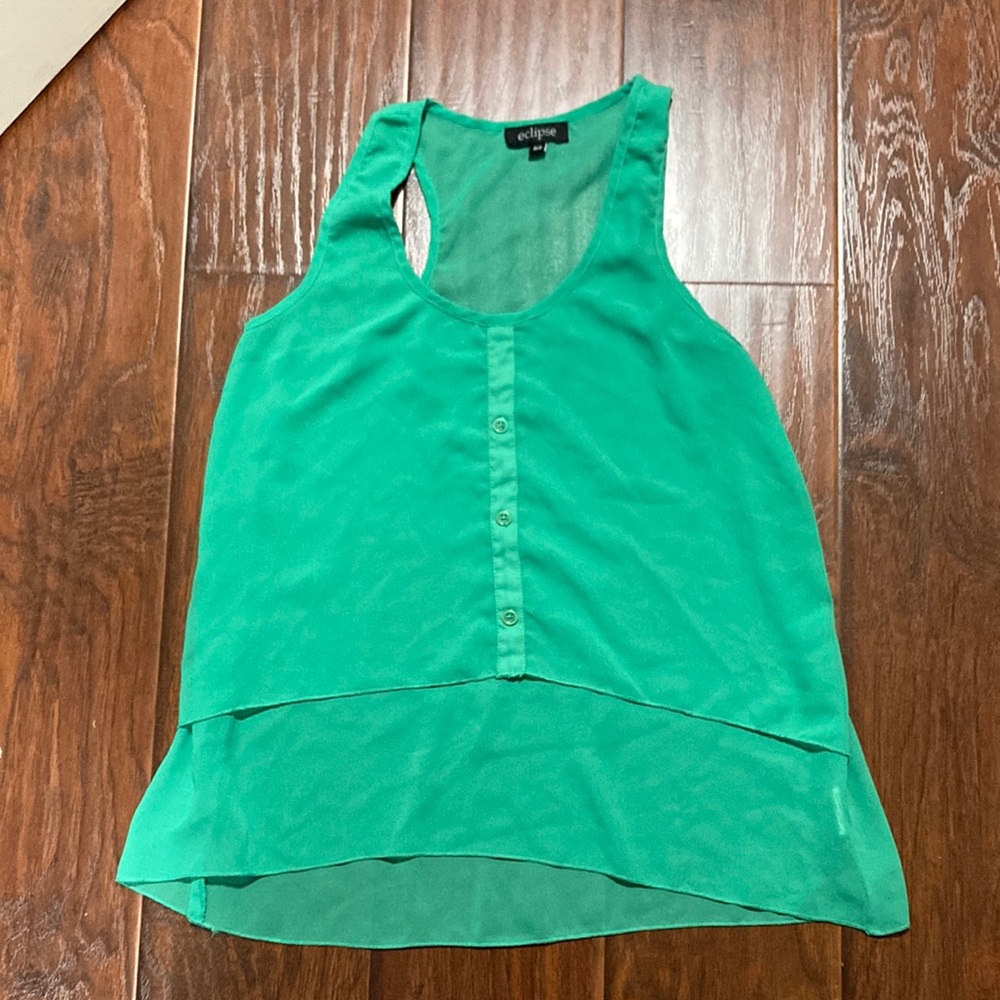 Eclipse sheer green blouse